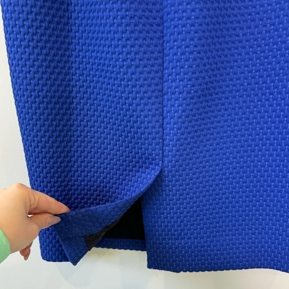 J. Crew Blue Textured Pencil Skirt